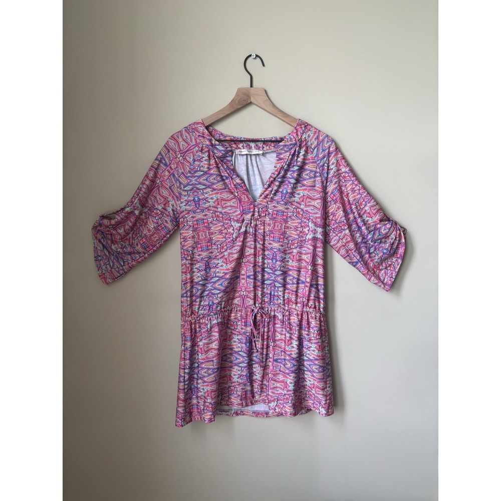 Nanette Lepore Swim Cover Up Tunic Dress Women's Small Multicolor Geometric - Picture 2 of 8